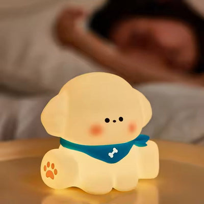 Cute Puppy 3D Silicon Touch Lamp - USB Chargeable