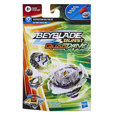 Hasbro Official Beyblade Burst QuadDrive Destruction Belfyre B7 Spinning Top Starter Pack -- Battling Game Top Toy with Launcher