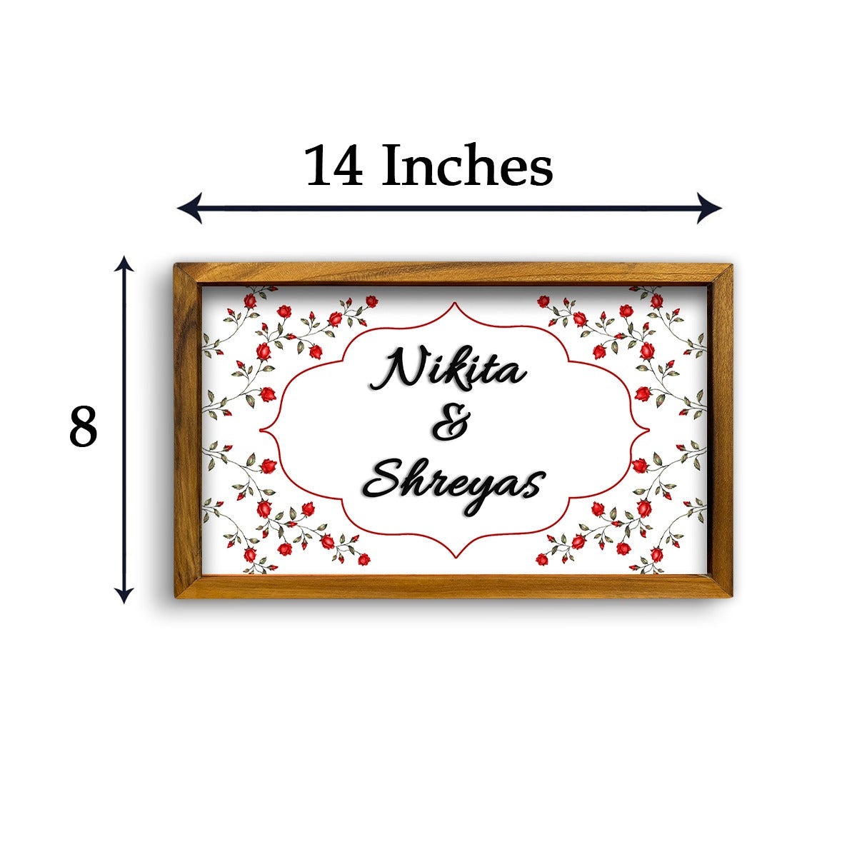 3D Floral Name Plate With Frame
