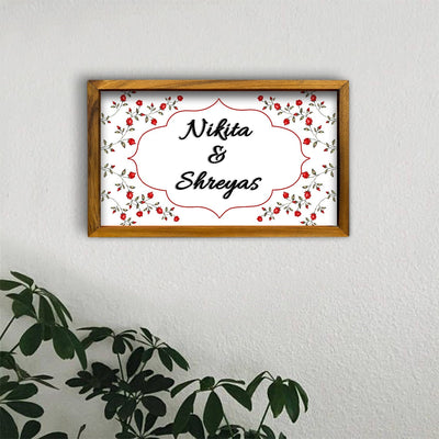 3D Floral Name Plate With Frame