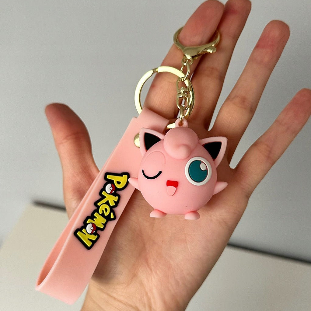 Pokemon Jigglypuff 3D Silicon Keychain with Bag Charm and Strap