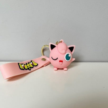 Pokemon Jigglypuff 3D Silicon Keychain with Bag Charm and Strap
