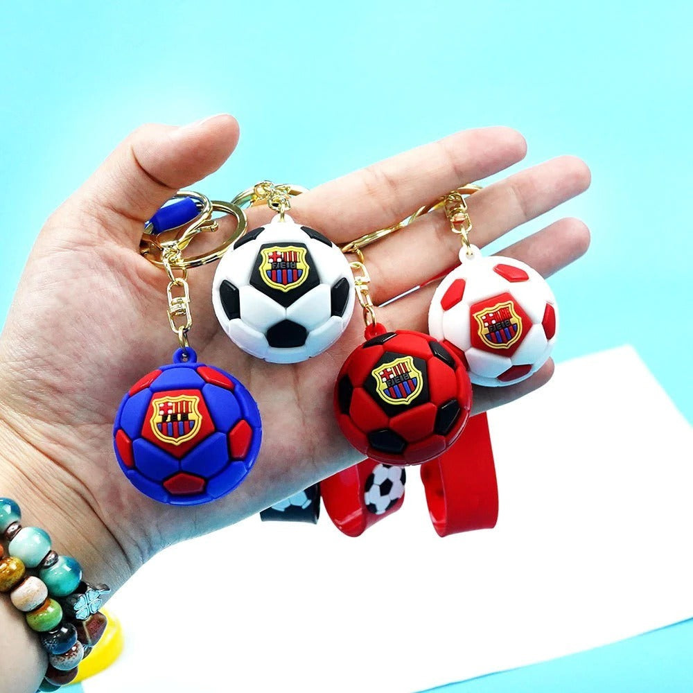3D Silicon Football Keychains with Bagcharm and Strap (Select From Drop Down Menu)