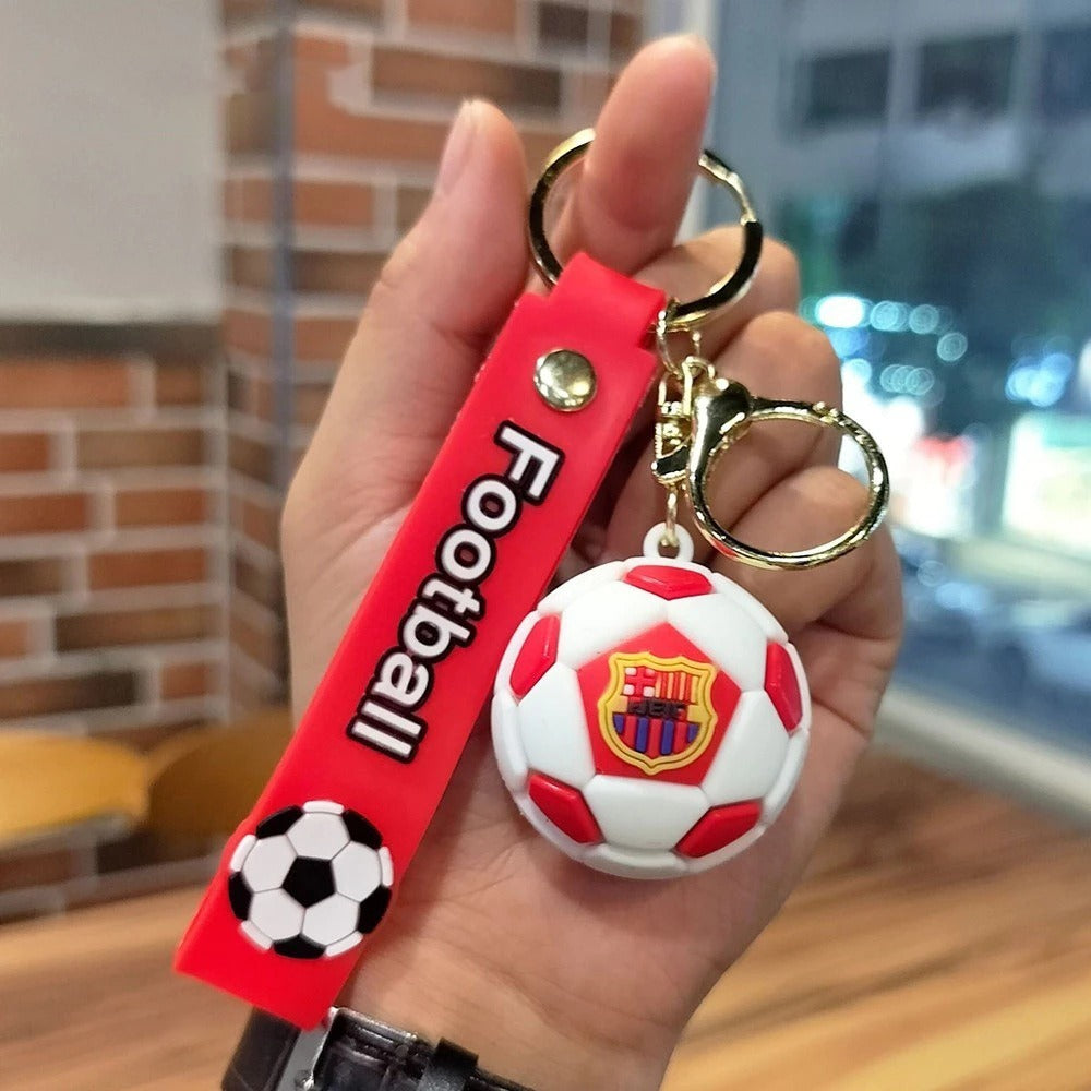 3D Silicon Football Keychains with Bagcharm and Strap (Select From Drop Down Menu)