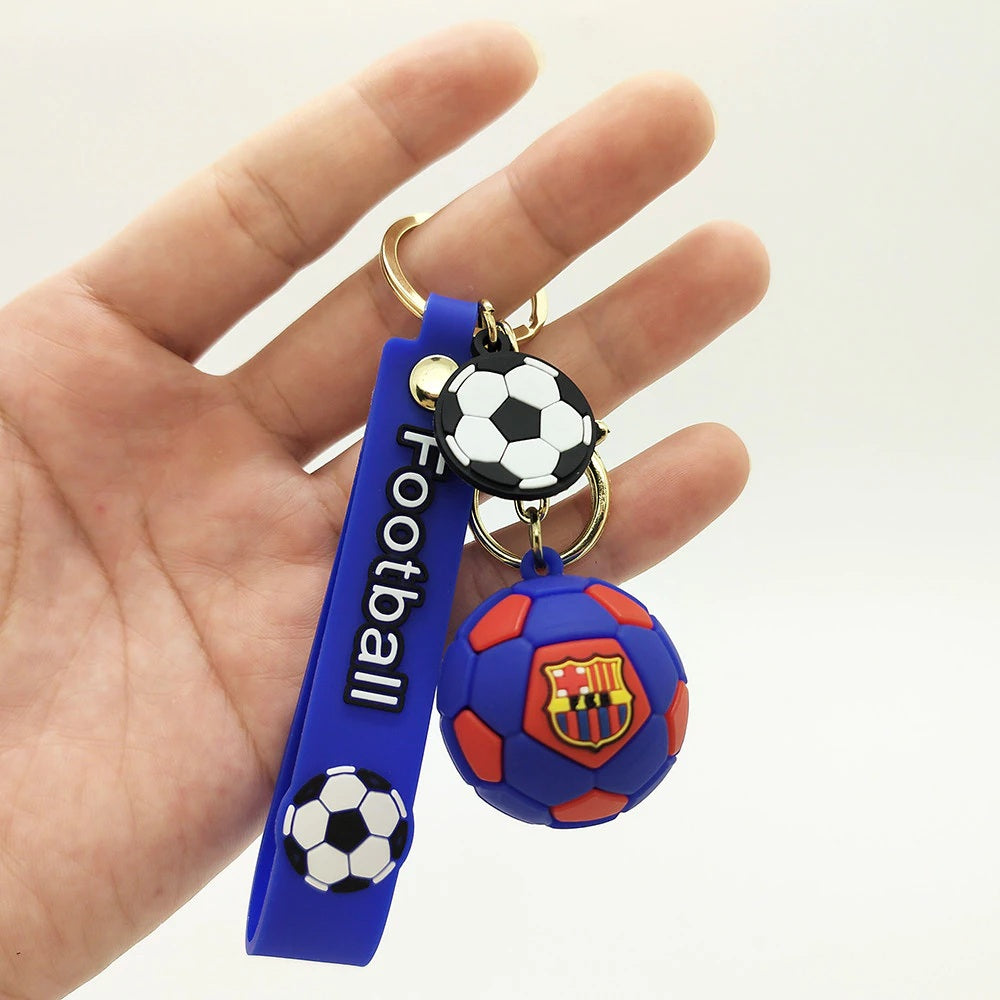 3D Silicon Football Keychains with Bagcharm and Strap (Select From Drop Down Menu)