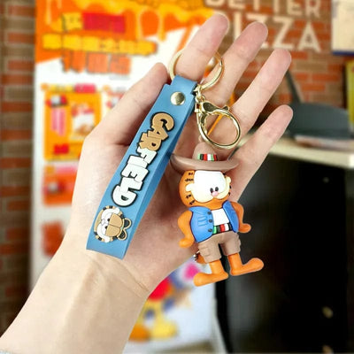 Garfield 3D Silicon Keychain With Bagcharm and Strap (Select From Drop Down Menu)