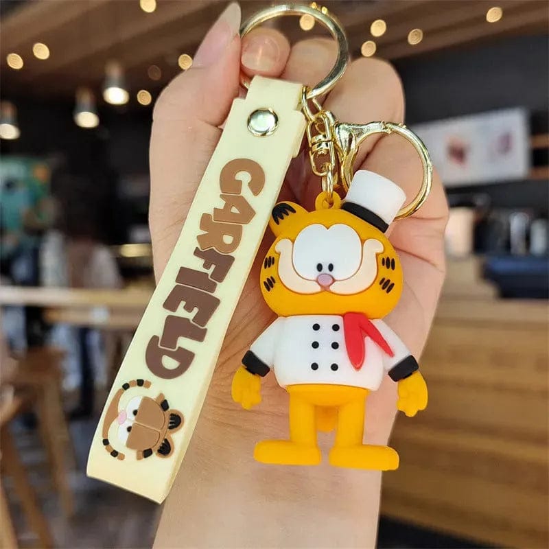 Garfield 3D Silicon Keychain With Bagcharm and Strap (Select From Drop Down Menu)