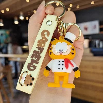 Garfield 3D Silicon Keychain With Bagcharm and Strap (Select From Drop Down Menu)