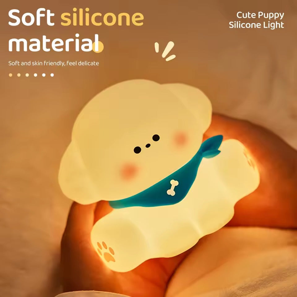 Cute Puppy 3D Silicon Touch Lamp - USB Chargeable