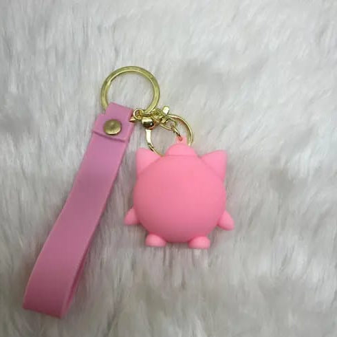 Pokemon Jigglypuff 3D Silicon Keychain with Bag Charm and Strap