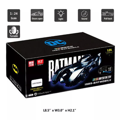 Scale 1 : 24 1989 Batmobile Model Car Die Cast Metal Car Model Simulation Sound Light Sports Car