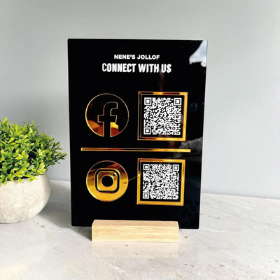 Social Media Acrylic Sign with Stand