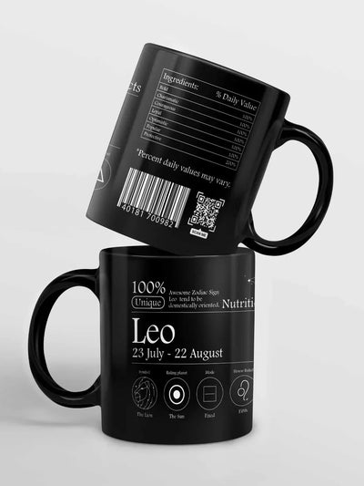 Leo Nutrition Facts - Ceramic Black Coffee Mug