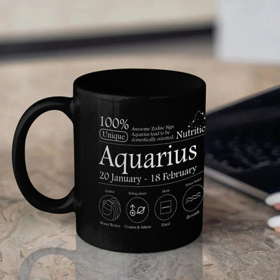 Aquarius Nutrition Facts - Ceramic Black Coffee Mug