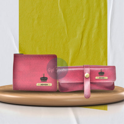 Customized Men's Wallet and Eyewear Case - Wine