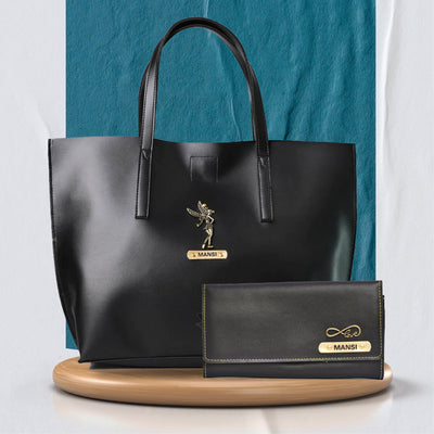 Personalized Tote Bag and Lady Wallet 2.0 - Black
