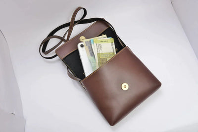 Personalized Mini make up kit + Sling bag - Brown